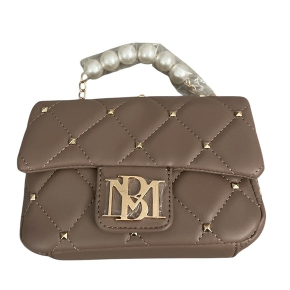 Badgley Mischka Taupe Beaded Crossbody